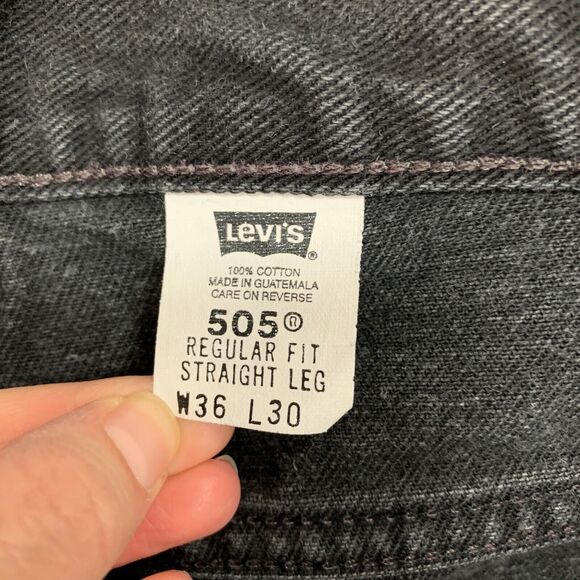Vintage Levis 505 Jeans Mens 36 Black Denim Regular Straight Cotton Y2K 2002 - Picture 5 of 13